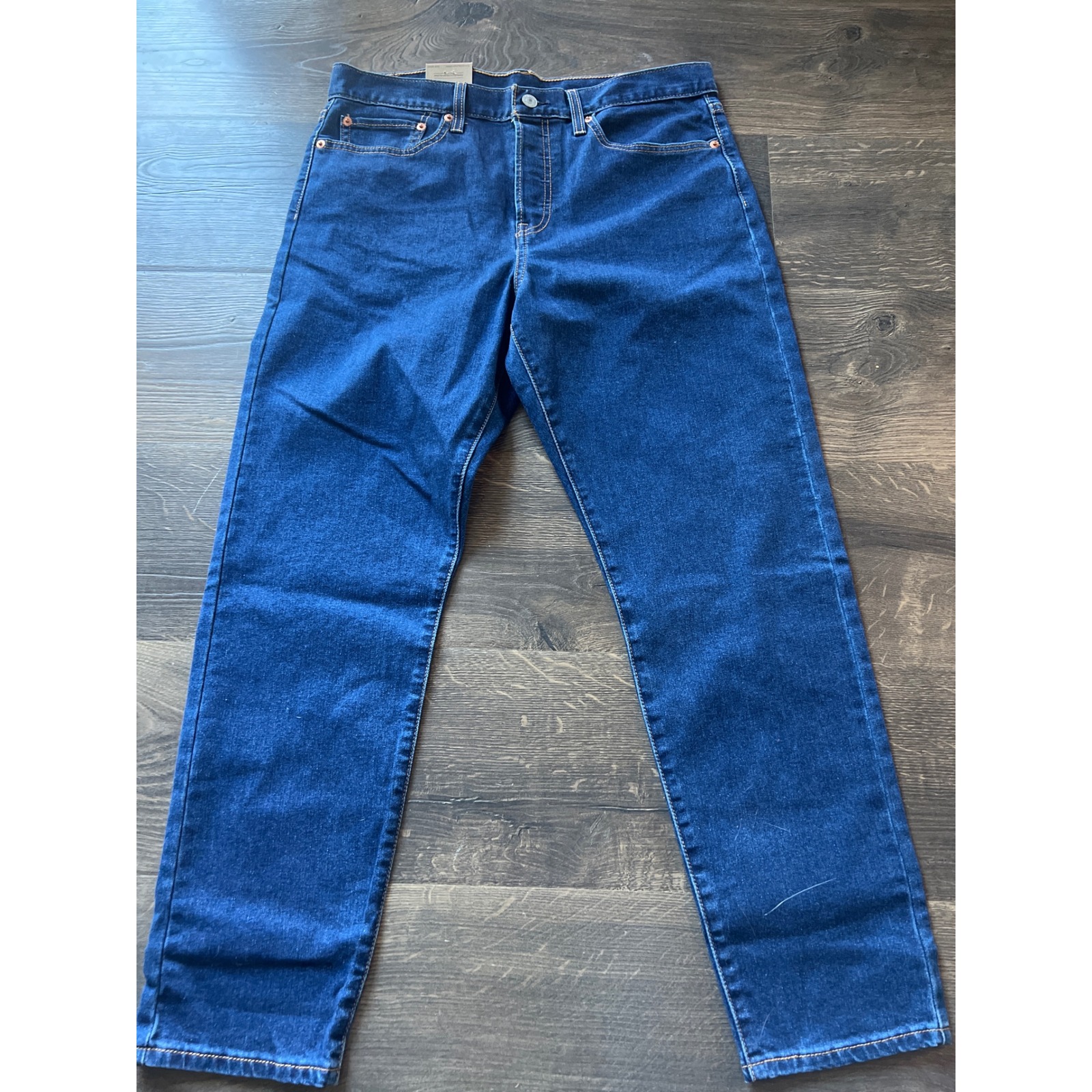 Levi's High Rise Straight Jeans In Dark Blue